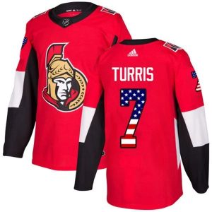 Herren Ottawa Senators Eishockey Trikot Kyle Turris 7 Rot USA Flag Fashion Authentic